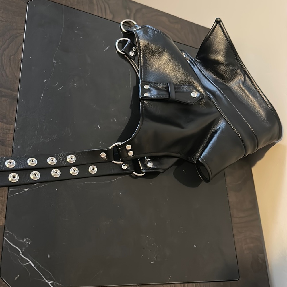 Faux Leather Halter Neck Adjustable Buckles Body Chest Harness Belt